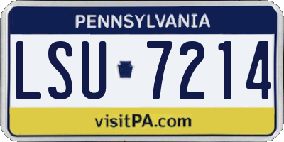 PA license plate LSU7214