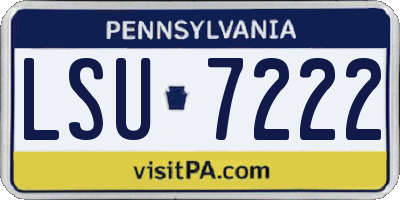PA license plate LSU7222