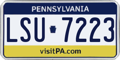 PA license plate LSU7223