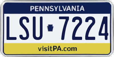 PA license plate LSU7224