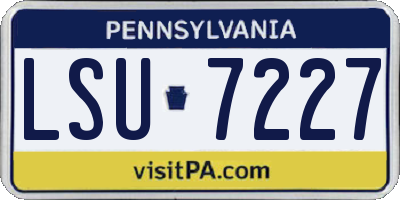 PA license plate LSU7227