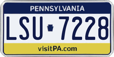 PA license plate LSU7228
