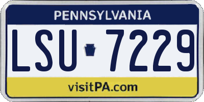 PA license plate LSU7229