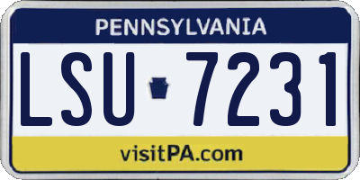 PA license plate LSU7231