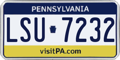 PA license plate LSU7232