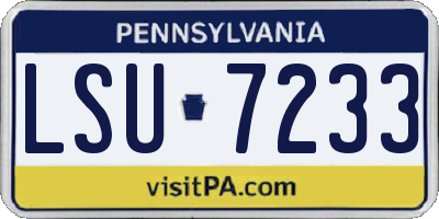 PA license plate LSU7233