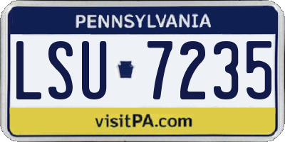 PA license plate LSU7235