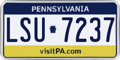 PA license plate LSU7237