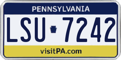 PA license plate LSU7242