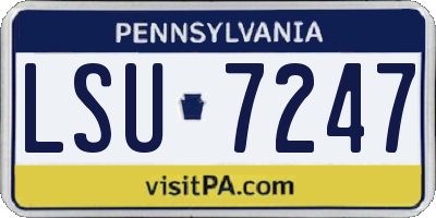 PA license plate LSU7247