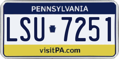 PA license plate LSU7251