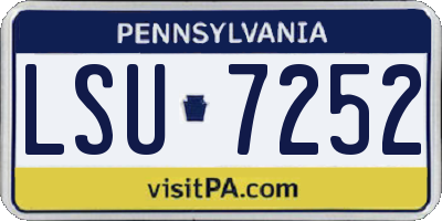 PA license plate LSU7252