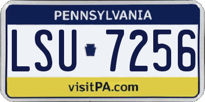 PA license plate LSU7256