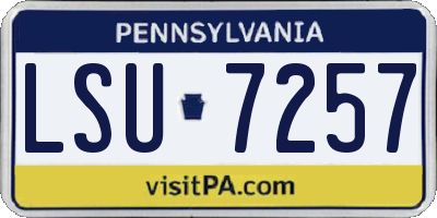 PA license plate LSU7257