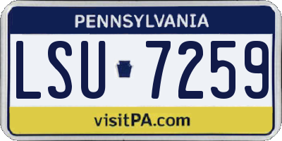 PA license plate LSU7259