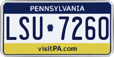 PA license plate LSU7260