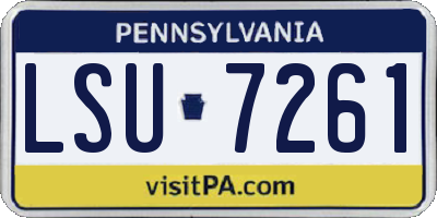 PA license plate LSU7261