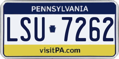 PA license plate LSU7262