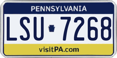 PA license plate LSU7268