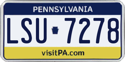 PA license plate LSU7278