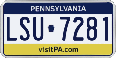 PA license plate LSU7281