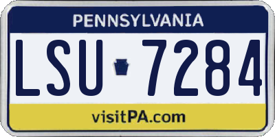 PA license plate LSU7284