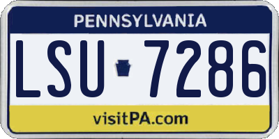PA license plate LSU7286