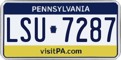 PA license plate LSU7287