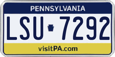 PA license plate LSU7292
