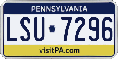 PA license plate LSU7296