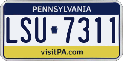 PA license plate LSU7311