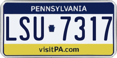PA license plate LSU7317