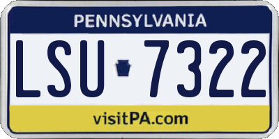 PA license plate LSU7322