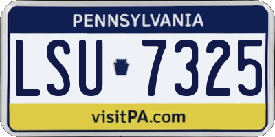 PA license plate LSU7325