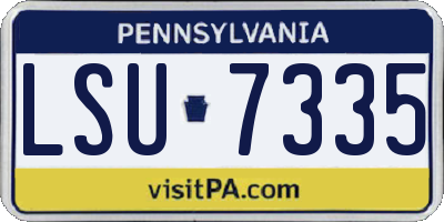 PA license plate LSU7335
