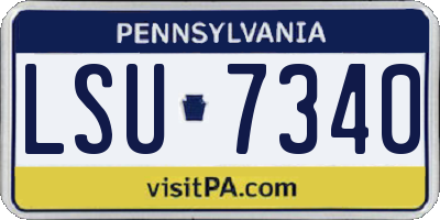 PA license plate LSU7340