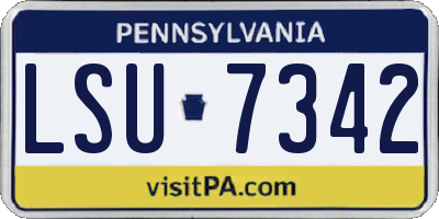 PA license plate LSU7342