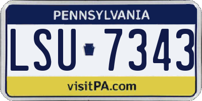 PA license plate LSU7343