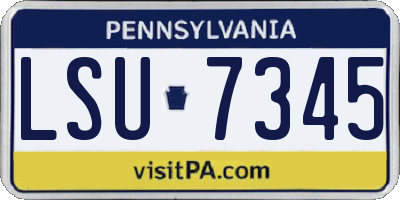 PA license plate LSU7345