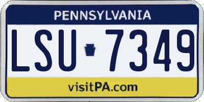 PA license plate LSU7349