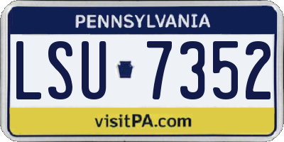 PA license plate LSU7352