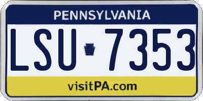 PA license plate LSU7353