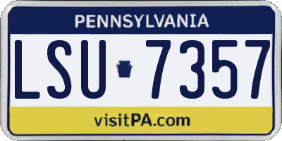 PA license plate LSU7357