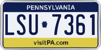 PA license plate LSU7361
