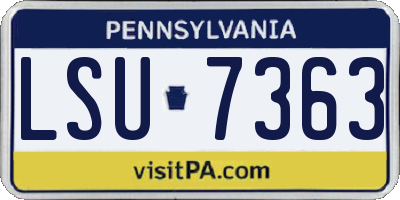 PA license plate LSU7363