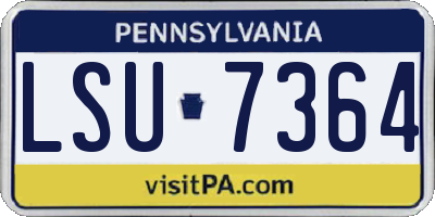 PA license plate LSU7364