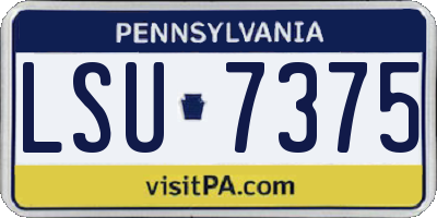 PA license plate LSU7375