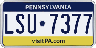 PA license plate LSU7377