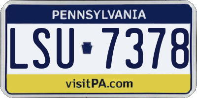 PA license plate LSU7378