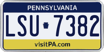 PA license plate LSU7382